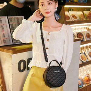 Black Small perfume one shoulder crossbody bag size 18x6x18